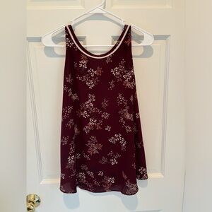 Loft Outlet Dressy Burgundy Tank Size Small